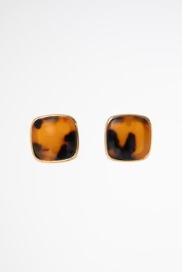 Золотые серьги квадратной формы