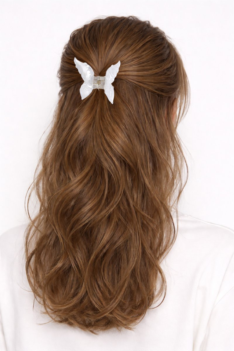 

Білий краб для волосся 'Метелик'