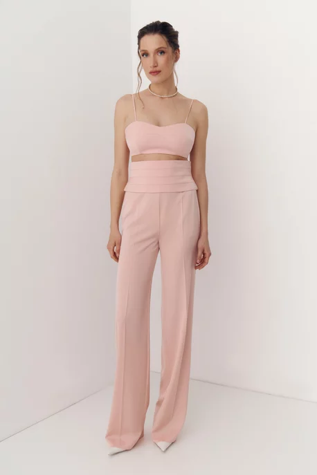 strapless open back dress PINK ROSA TAFFETA FEATHER BLAZER DRESS | CULT MIA