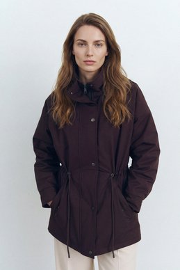 Куртка-парка с капюшоном в шоколадном оттенке