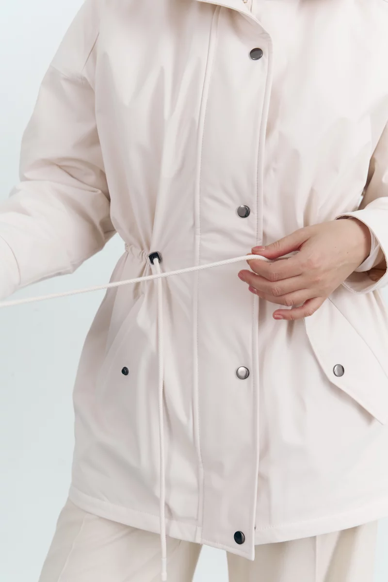 Молочная куртка-парка с капюшоном Молочная куртка-парка с капюшоном фотография 5