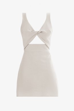 Milk mini dress with woven bodice