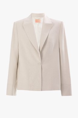 Молочний однобортний жакет вільного прямого крою