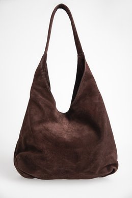 Сумка из натуральной замши в шоколадном оттенке