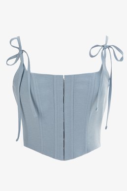 Блакитний корсет на тонких бретелях