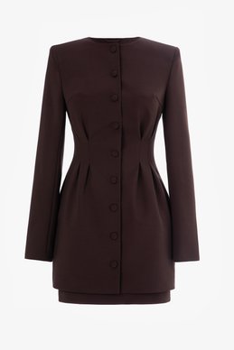 Комплект из мини-юбки и платья в шоколадном оттенке