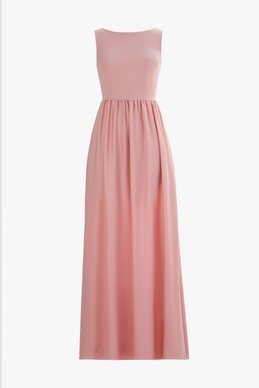 Рожева сукня максі з розкльошеною спідницею