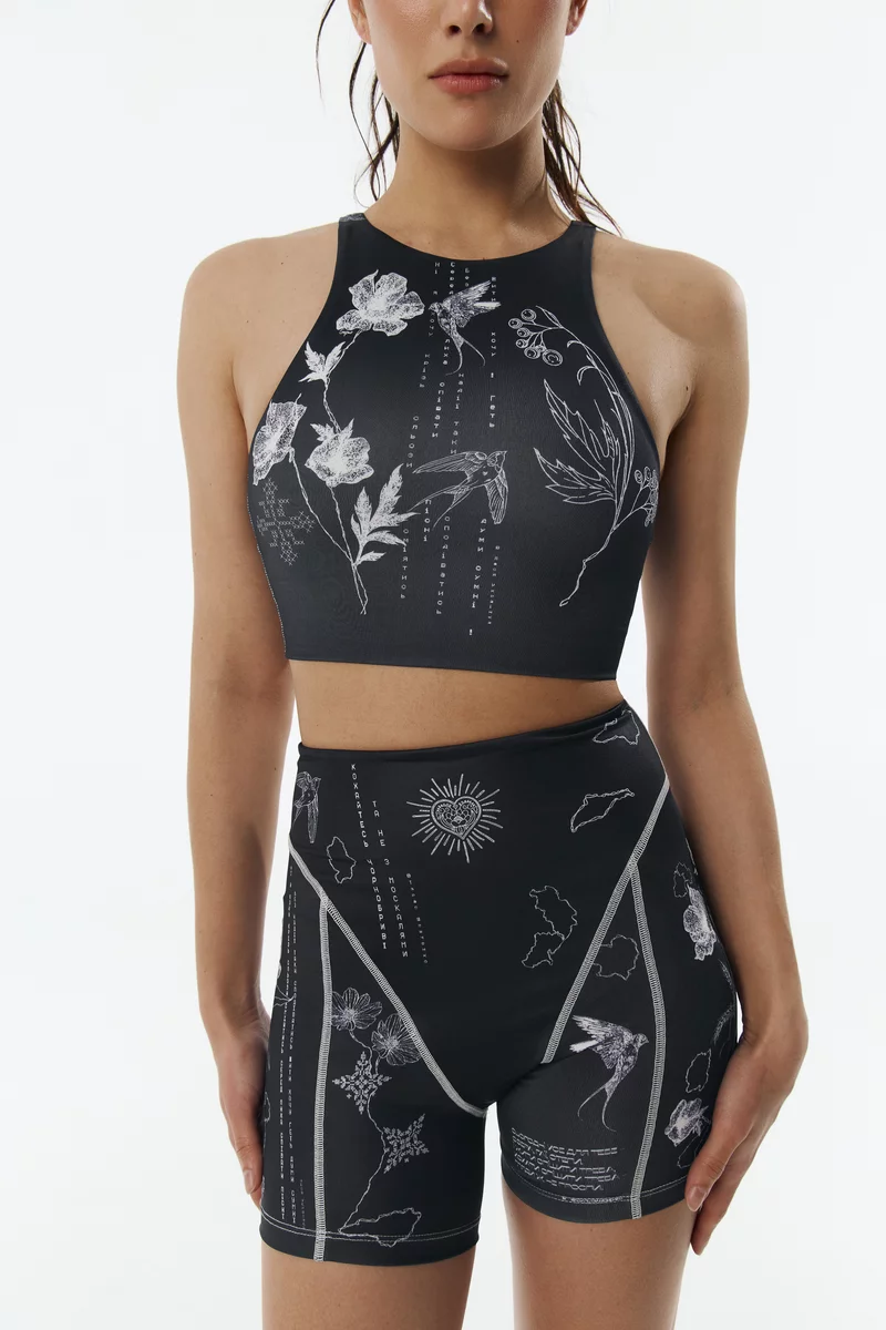 Черный кроп-топ Душа фотография 4