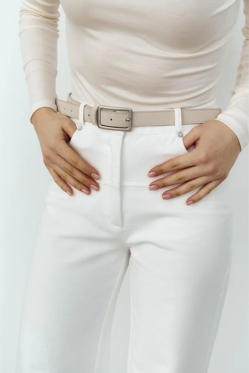 Молочный ремень из экокожи фотография 1