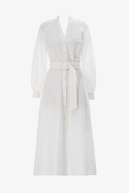 Молочна сукня міді з прошви