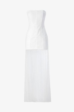 Біла сукня максі з мерехтливими блискітками