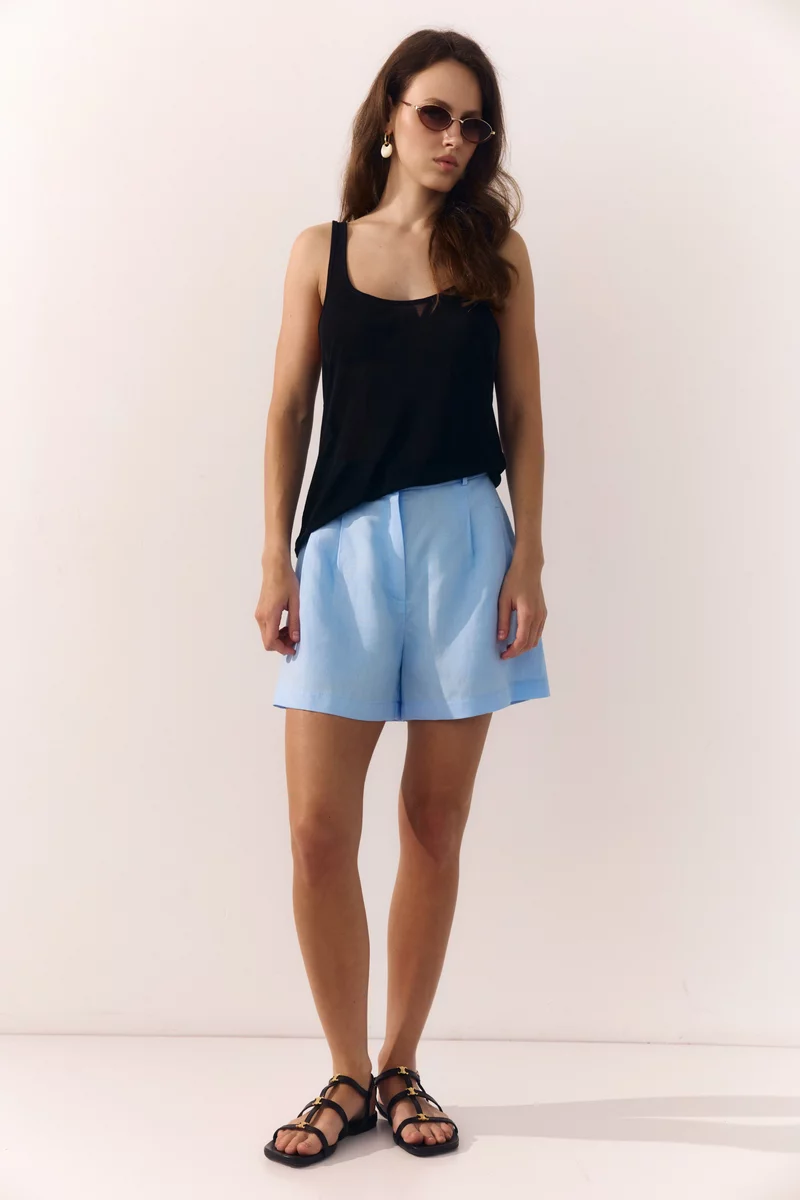 Black loose-fitting knitted T-shirt photo 2
