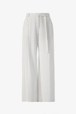 Milky linen palazzo pants with belt