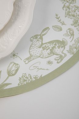 Зелений двосторонній плейсмат зі святковим принтом 35х50 см