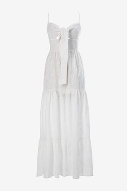 Молочный сарафан макси из прошвы