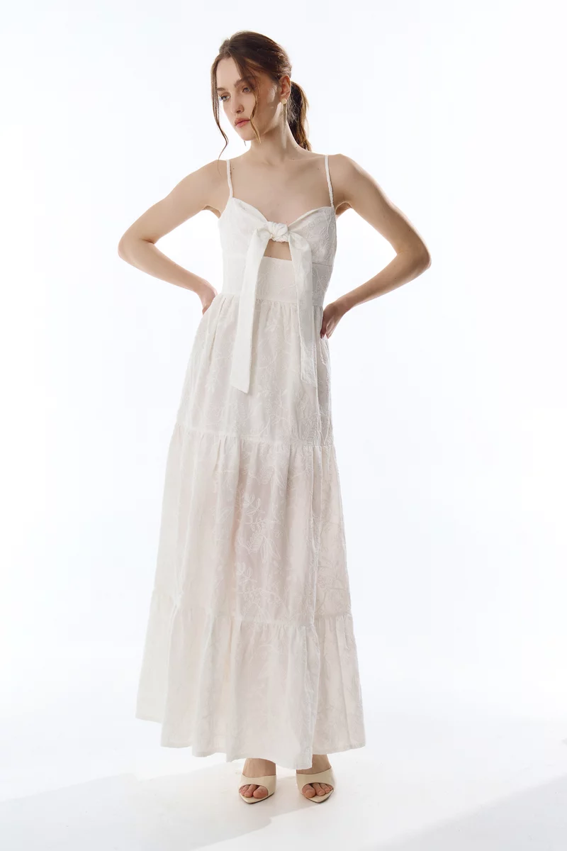 Молочный сарафан макси из прошвы Молочный сарафан макси из прошвы фотография 1
