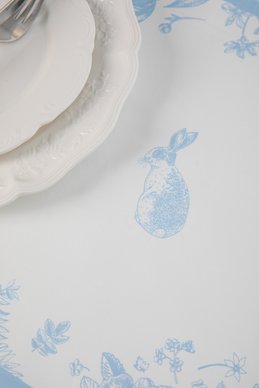 Блакитний двосторонній плейсмат зі святковим принтом 35х50 см