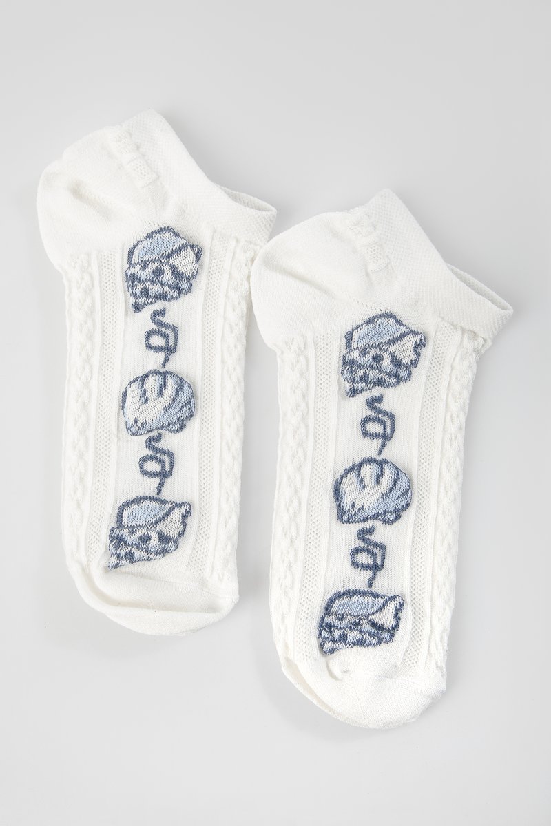 Короткие носки с синим морским принтом фотография 1