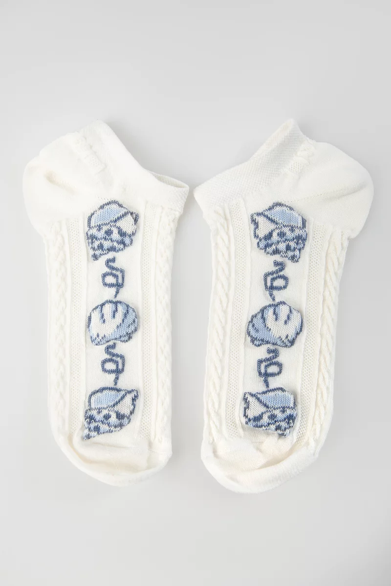 Короткие носки с синим морским принтом фотография 4