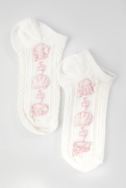 Короткие носки с розовым морским принтом