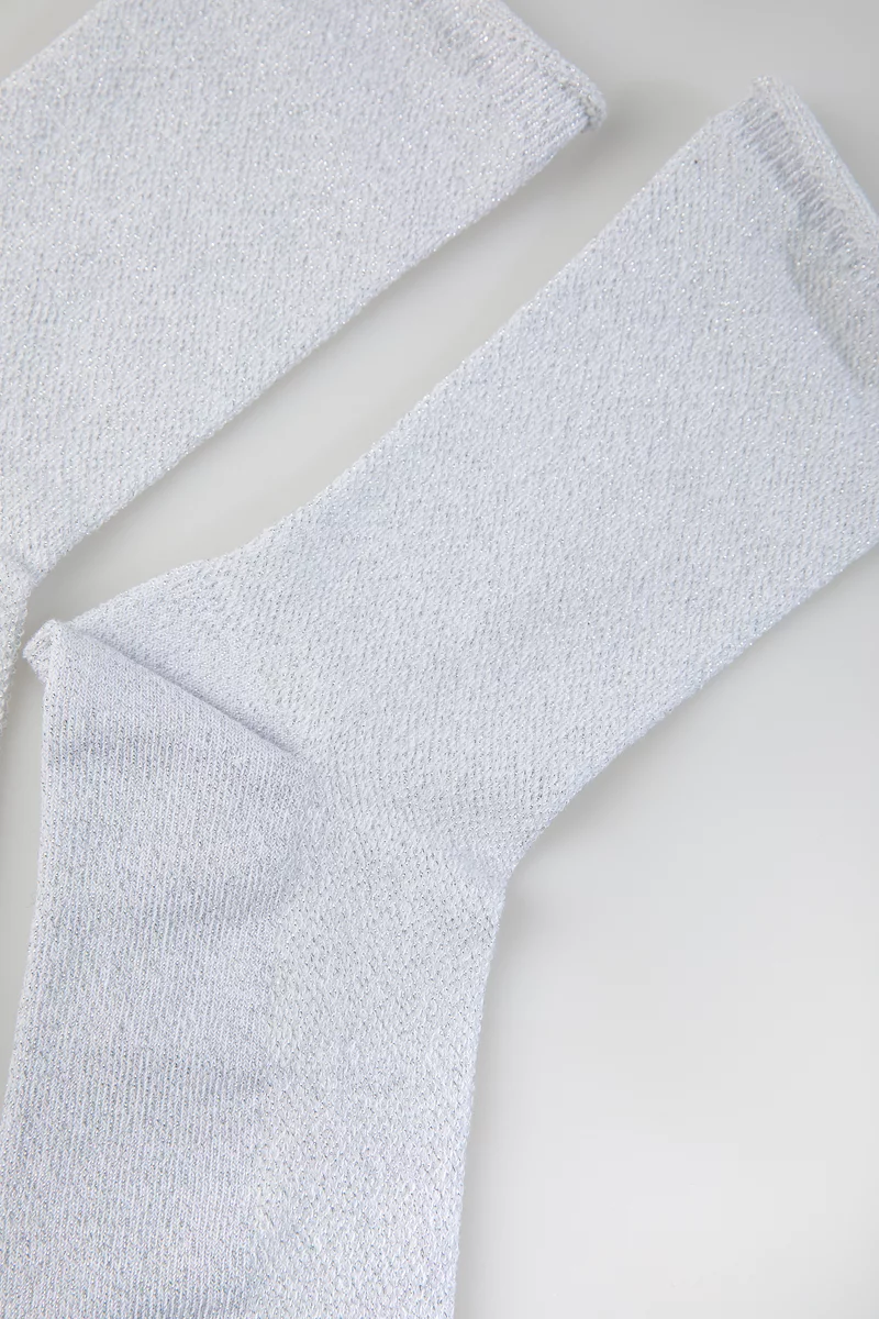 Серые носки с люрексной нитью фотография 3