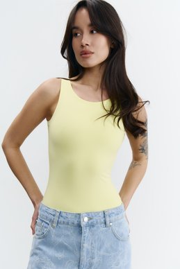 Yellow matte biflex bodysuit
