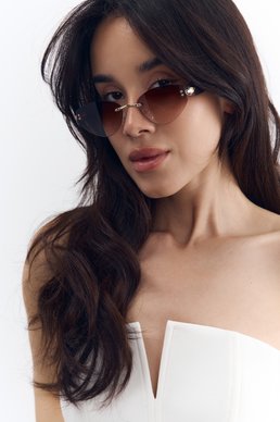 Коричневые солнцезащитные очки без оправы