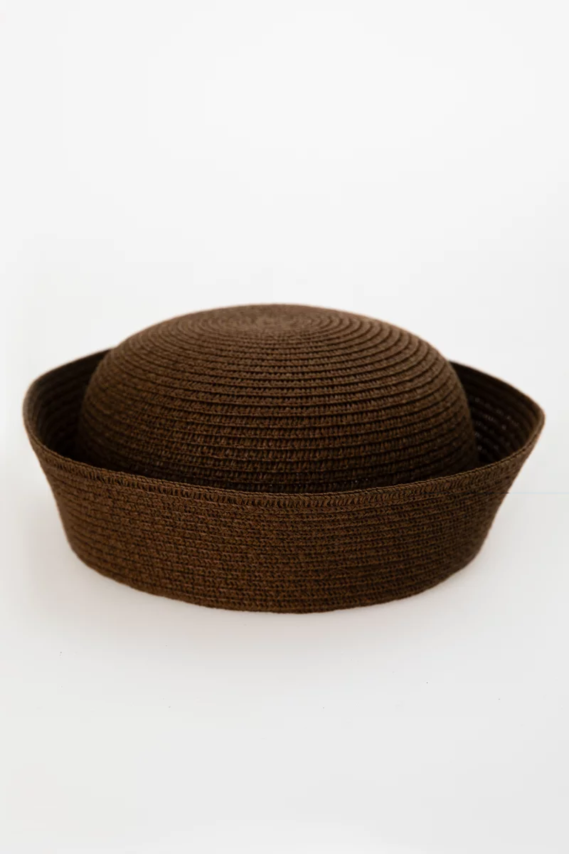 Плетеная панама sailor hat в шоколадном оттенке фотография 4