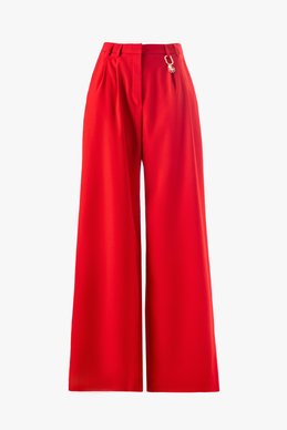Red palazzo pants with decor