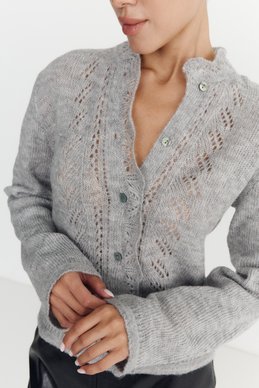 Gray button-up sweater