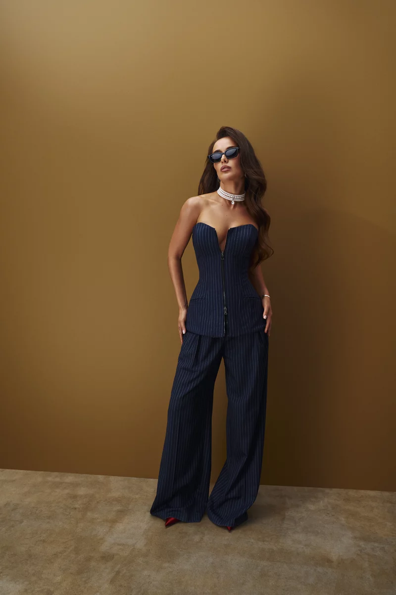 Blue suiting palazzo pants photo 1
