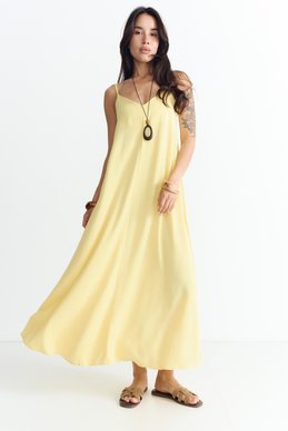 Yellow maxi dress with thin straps