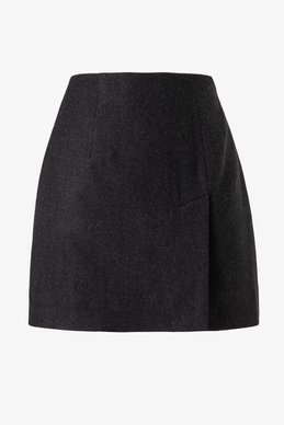 Mini skirt in camel shade with added wool