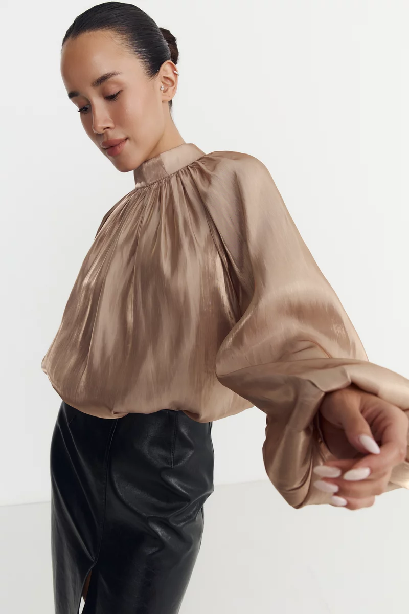 Beige Tencel blouse photo 1