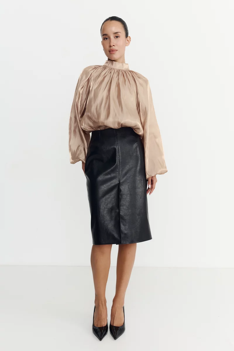 Beige Tencel blouse photo 3