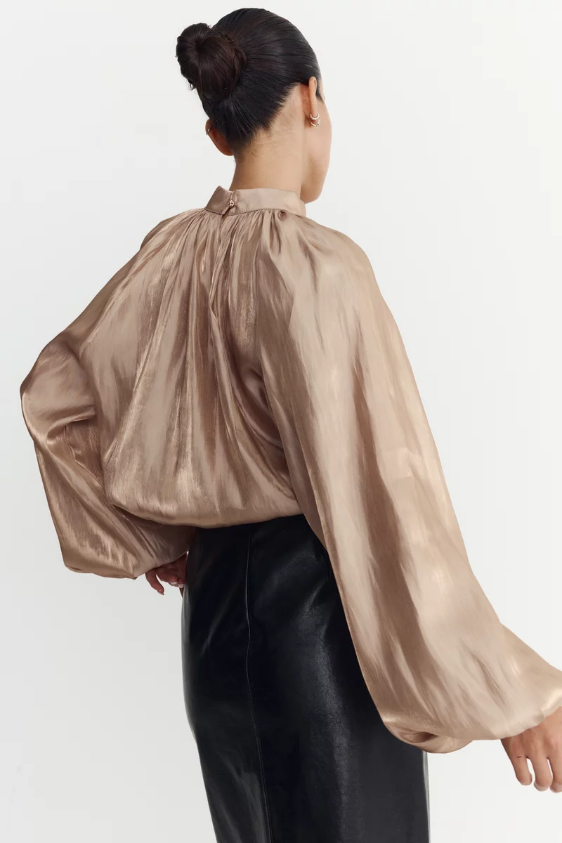 Beige Tencel blouse photo 5