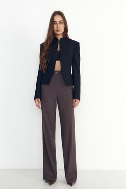 Classic-cut trousers in chocolate hue
