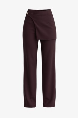 Chocolate-colored peplum pants