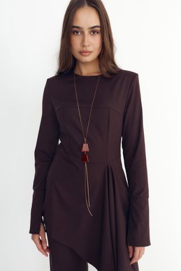 Asymmetrical top in chocolate shade